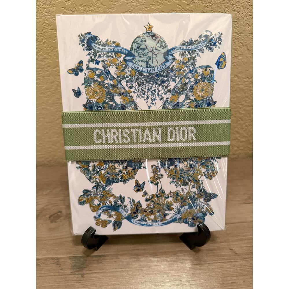 Christian Dior Around the World Butterfly Floral Card Set Stationery New Sealed
